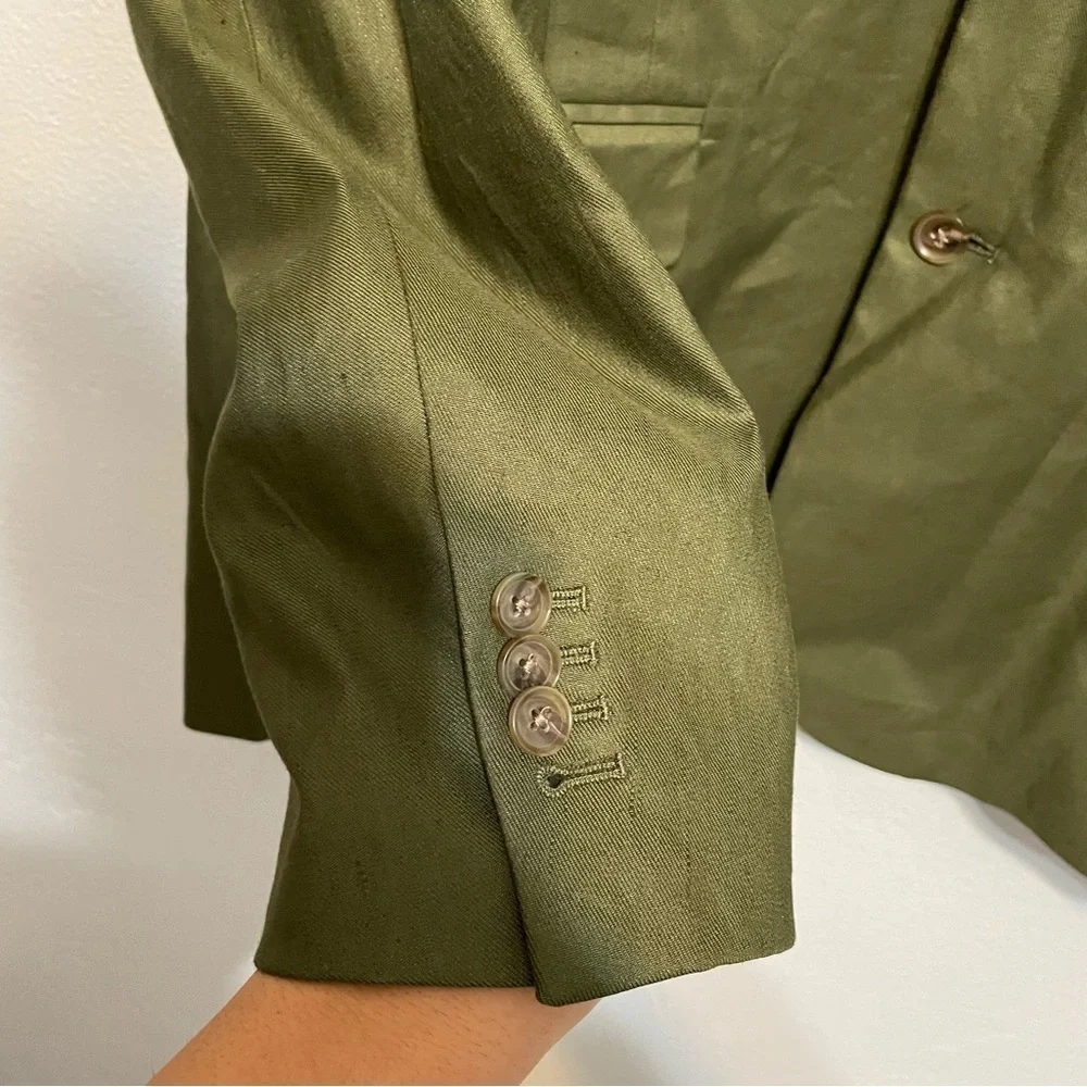 7 For All Mankind Army Linen Blazer Italian Fabric NWT​​​
